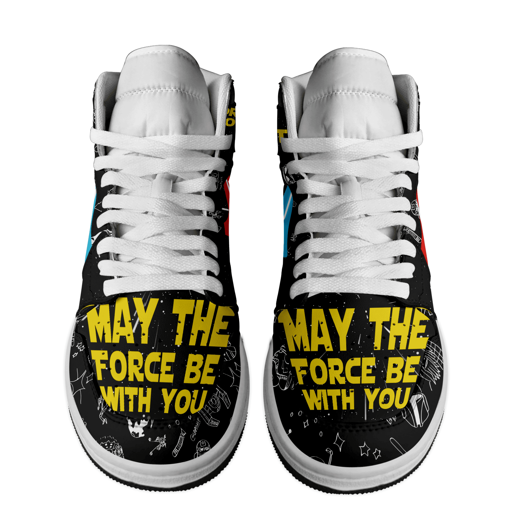 Ideafootwear Star Wars AJ1 High Sneakers Shoes For Men And Women 20