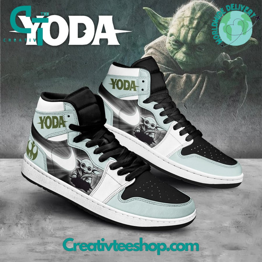 Ideafootwear Star Wars Yoda AJ1 High Sneakers Shoes For Men And Women 1