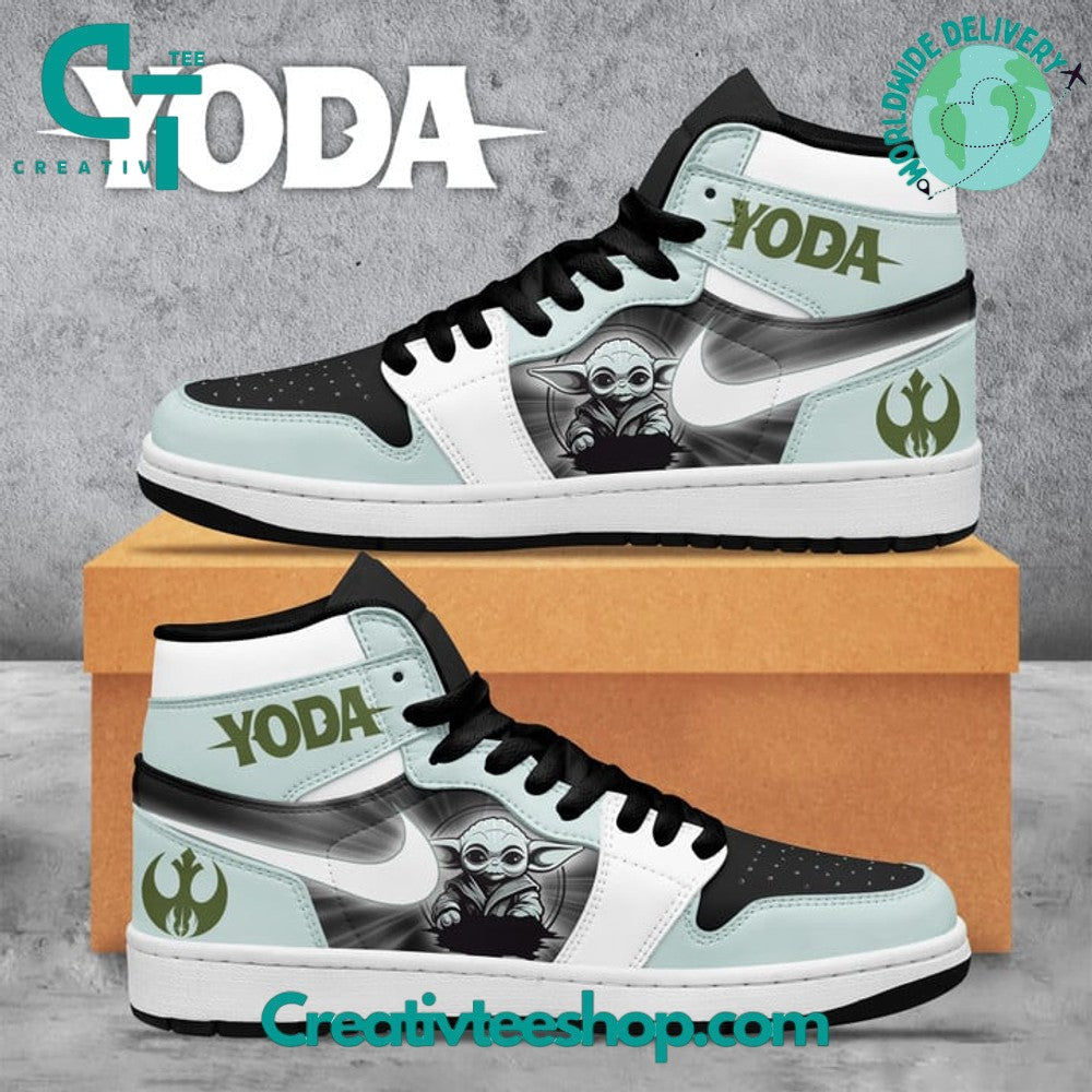 Ideafootwear Star Wars Yoda AJ1 High Sneakers Shoes For Men And Women 1