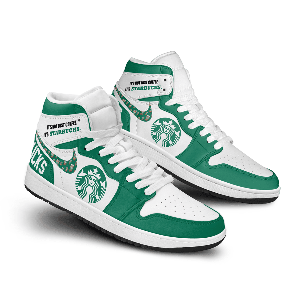 Ideafootwear Starbucks AJ1 High Sneakers Shoes For Men And Women 8