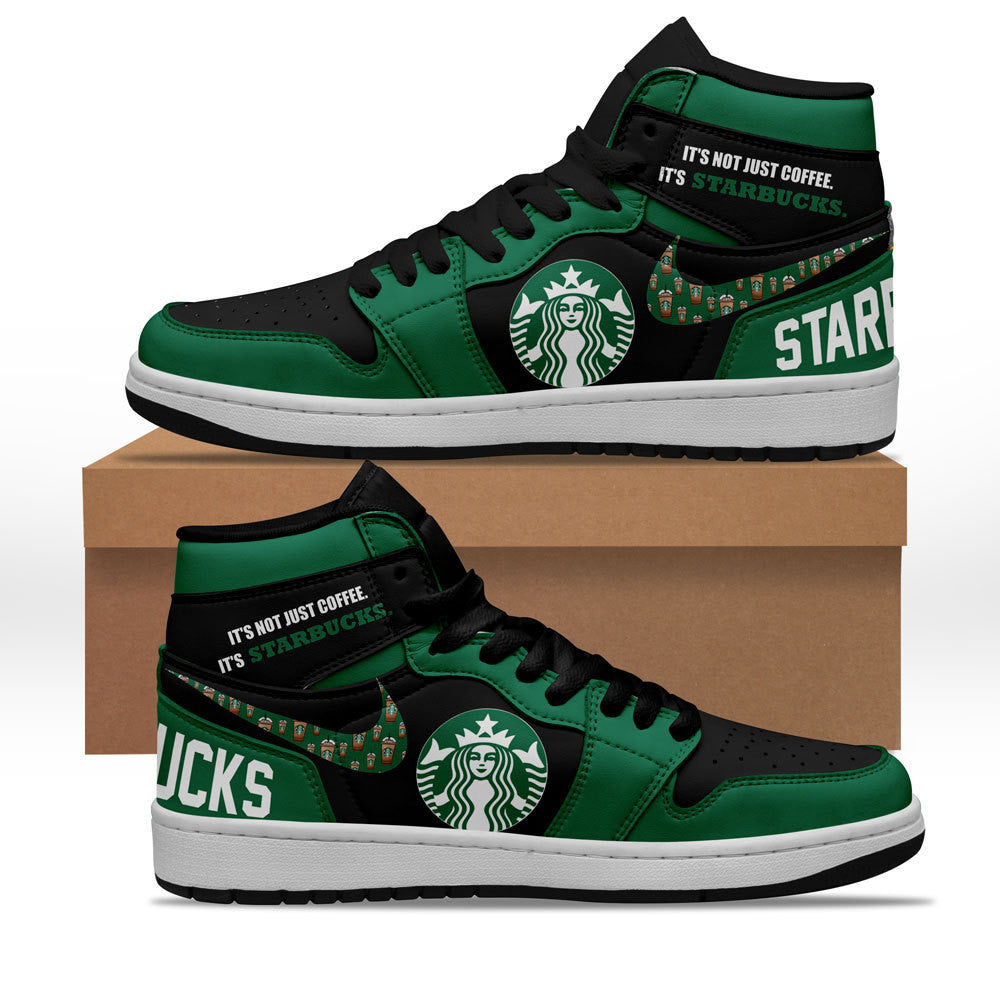 Ideafootwear Starbucks AJ1 High Sneakers Shoes For Men And Women 4