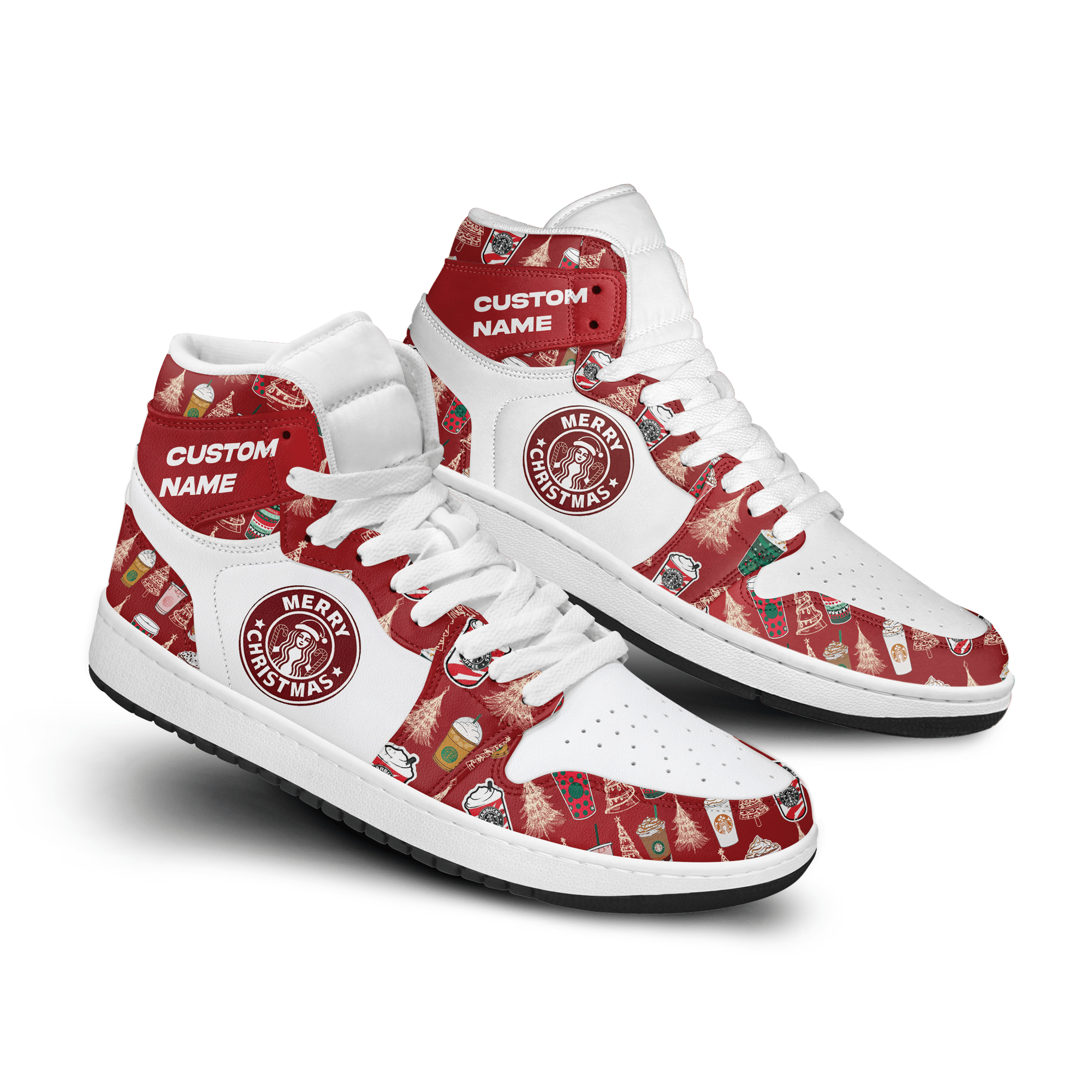 Ideafootwear Starbucks AJ1 High Sneakers Shoes For Men And Women 9