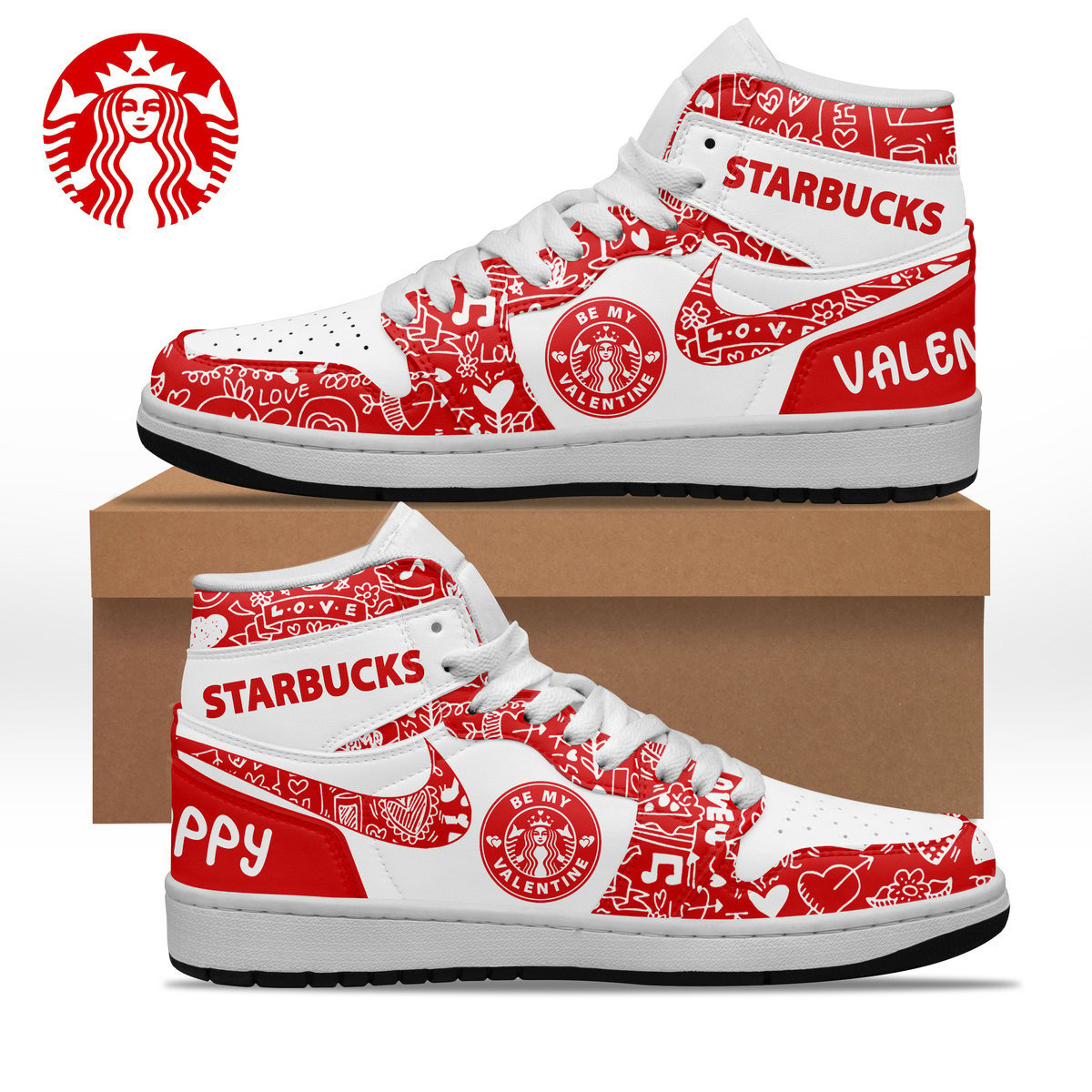 Ideafootwear Starbucks AJ1 High Sneakers Shoes For Men And Women 6