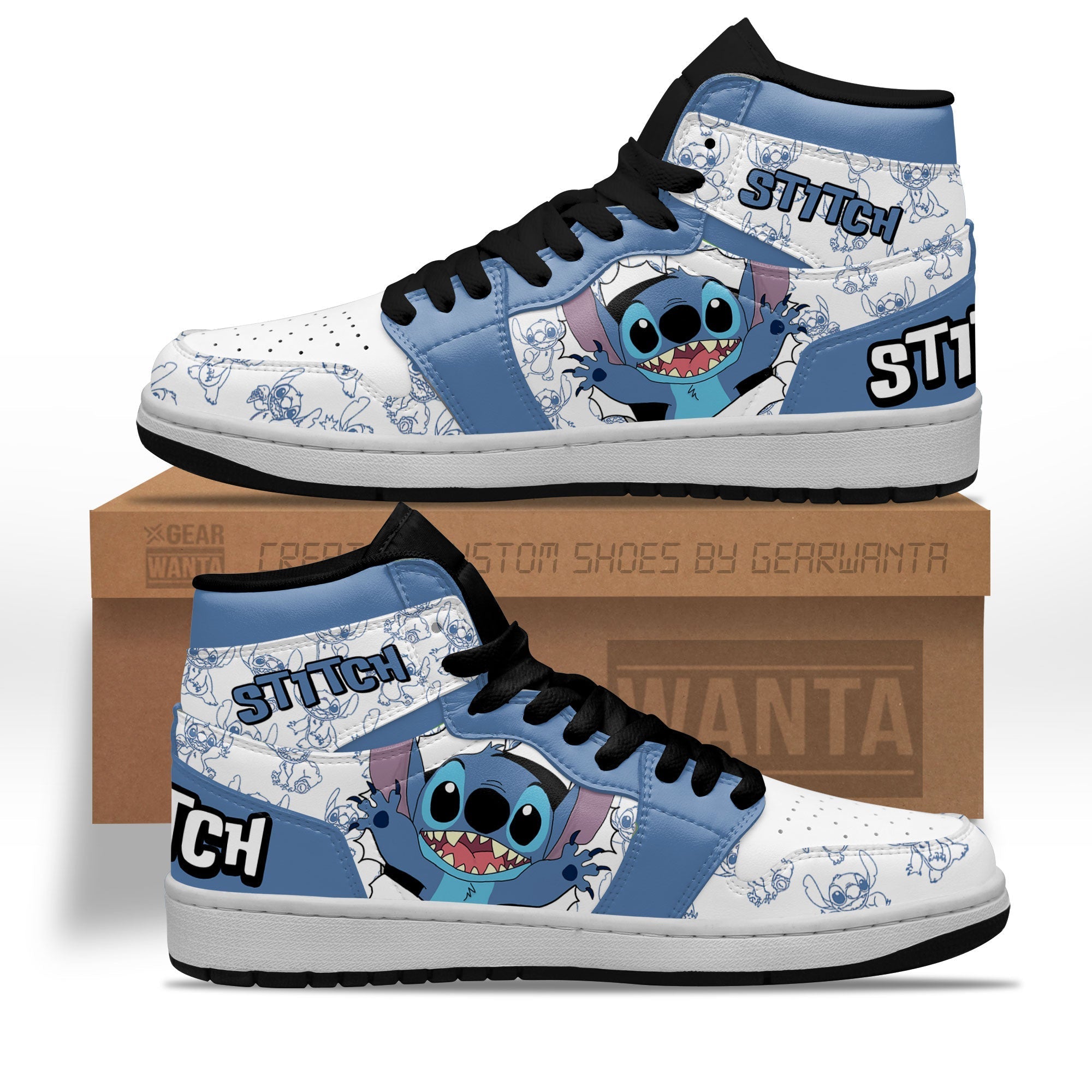 Ideafootwear Stitch AJ1 High Sneakers Shoes For Men And Women 2