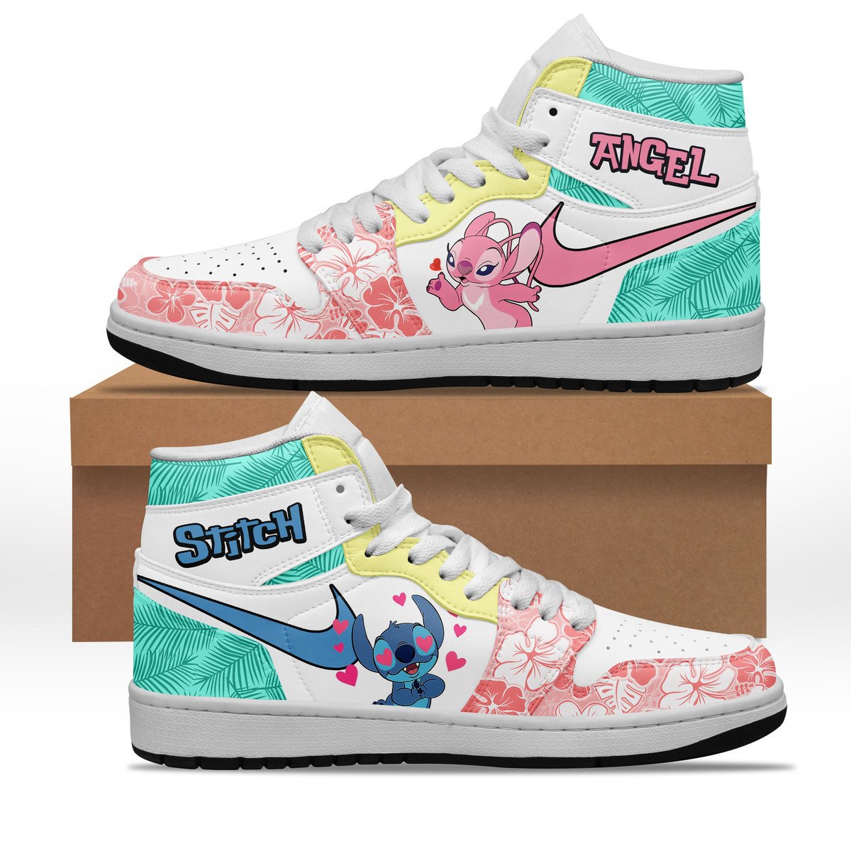 Ideafootwear Stitch Angel AJ1 High Sneakers Shoes For Men And Women 1
