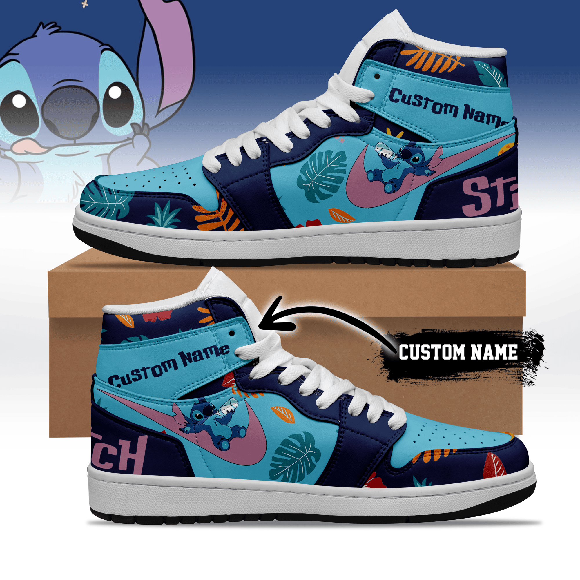 Ideafootwear Stitch AJ1 High Sneakers Shoes For Men And Women 11