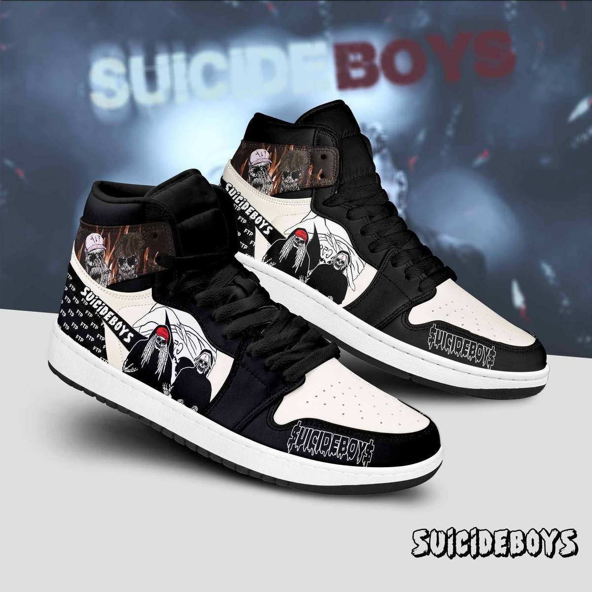 Ideafootwear Suicideboys AJ1 High Sneakers Shoes For Men And Women 11