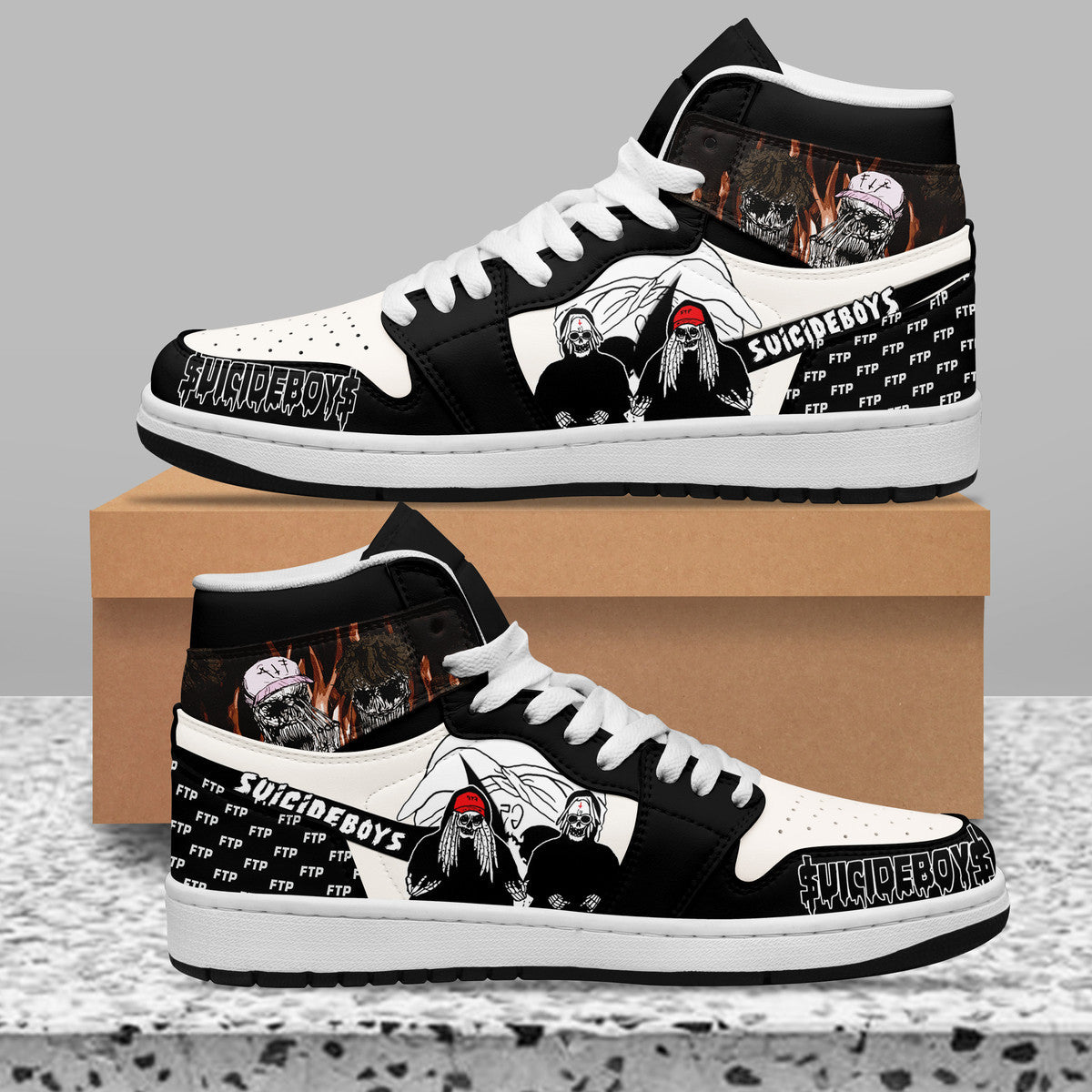 Ideafootwear Suicideboys AJ1 High Sneakers Shoes For Men And Women 11