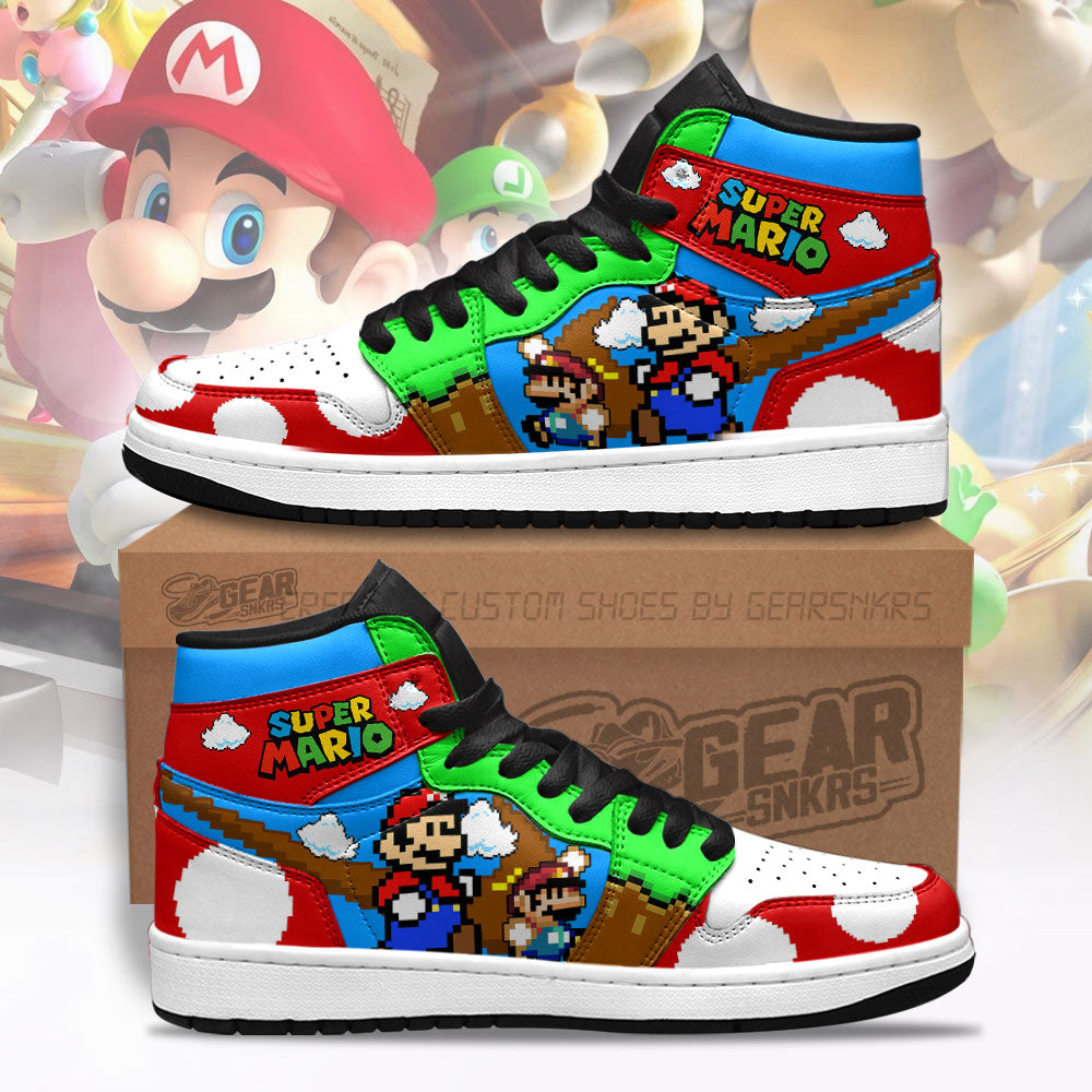 Ideafootwear Super Mario AJ1 High Sneakers Shoes For Men And Women 7