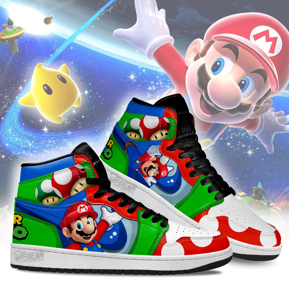 Ideafootwear Super Mario AJ1 High Sneakers Shoes For Men And Women 8