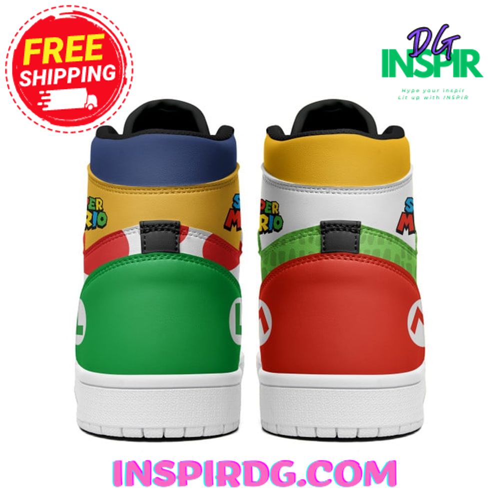 Ideafootwear Super Mario AJ1 High Sneakers Shoes For Men And Women 12