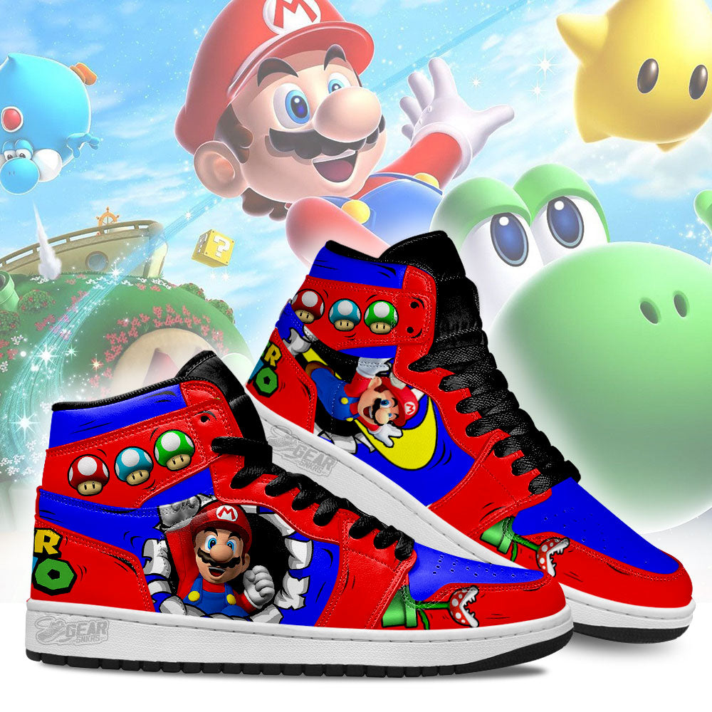 Ideafootwear Super Mario AJ1 High Sneakers Shoes For Men And Women 6