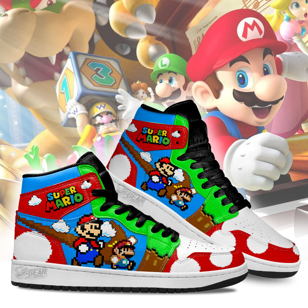 Ideafootwear Super Mario AJ1 High Sneakers Shoes For Men And Women 7