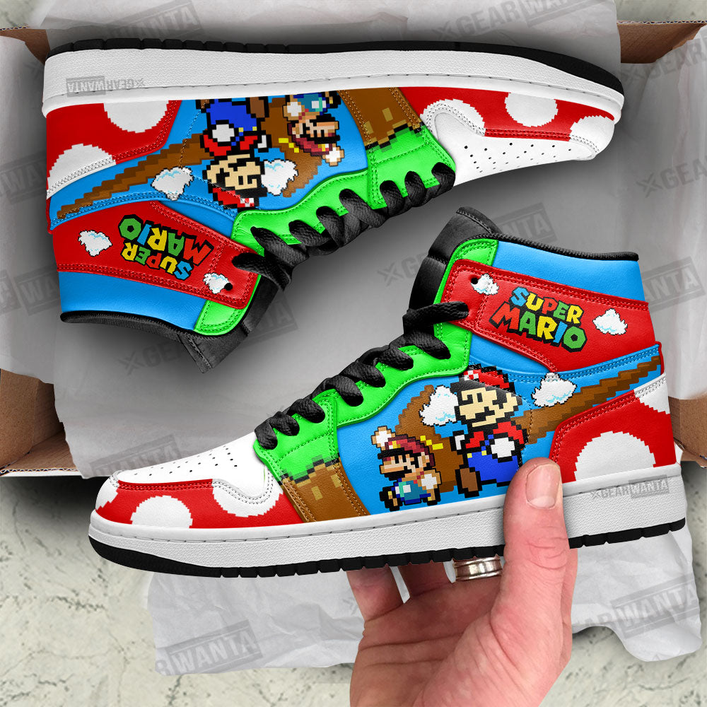 Ideafootwear Super Mario AJ1 High Sneakers Shoes For Men And Women 7