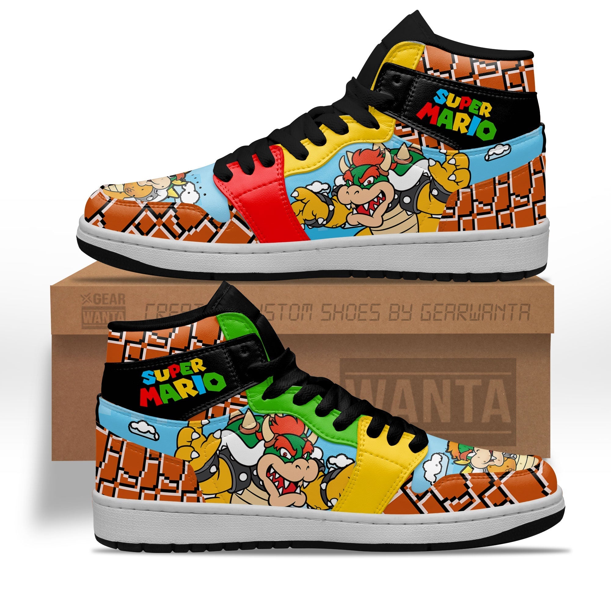 Ideafootwear Super Mario AJ1 High Sneakers Shoes For Men And Women 4