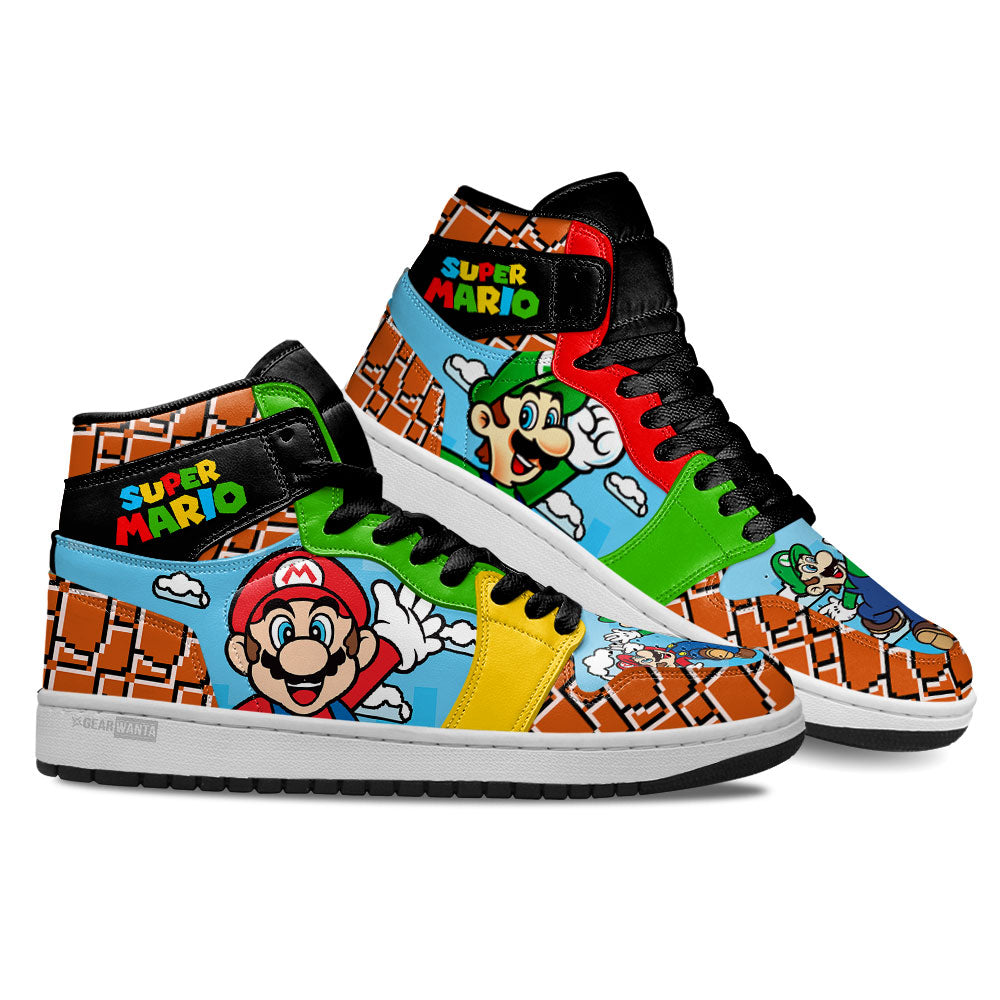 Ideafootwear Super Mario AJ1 High Sneakers Shoes For Men And Women 10
