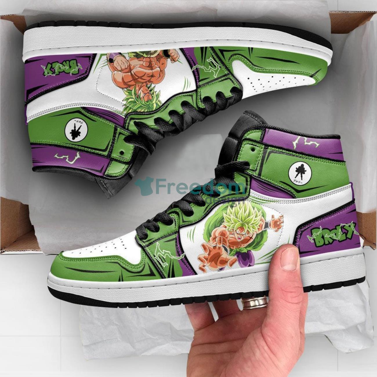 Ideafootwear Super Saiyan Broly AJ1 High Sneakers Shoes For Men And Women 1