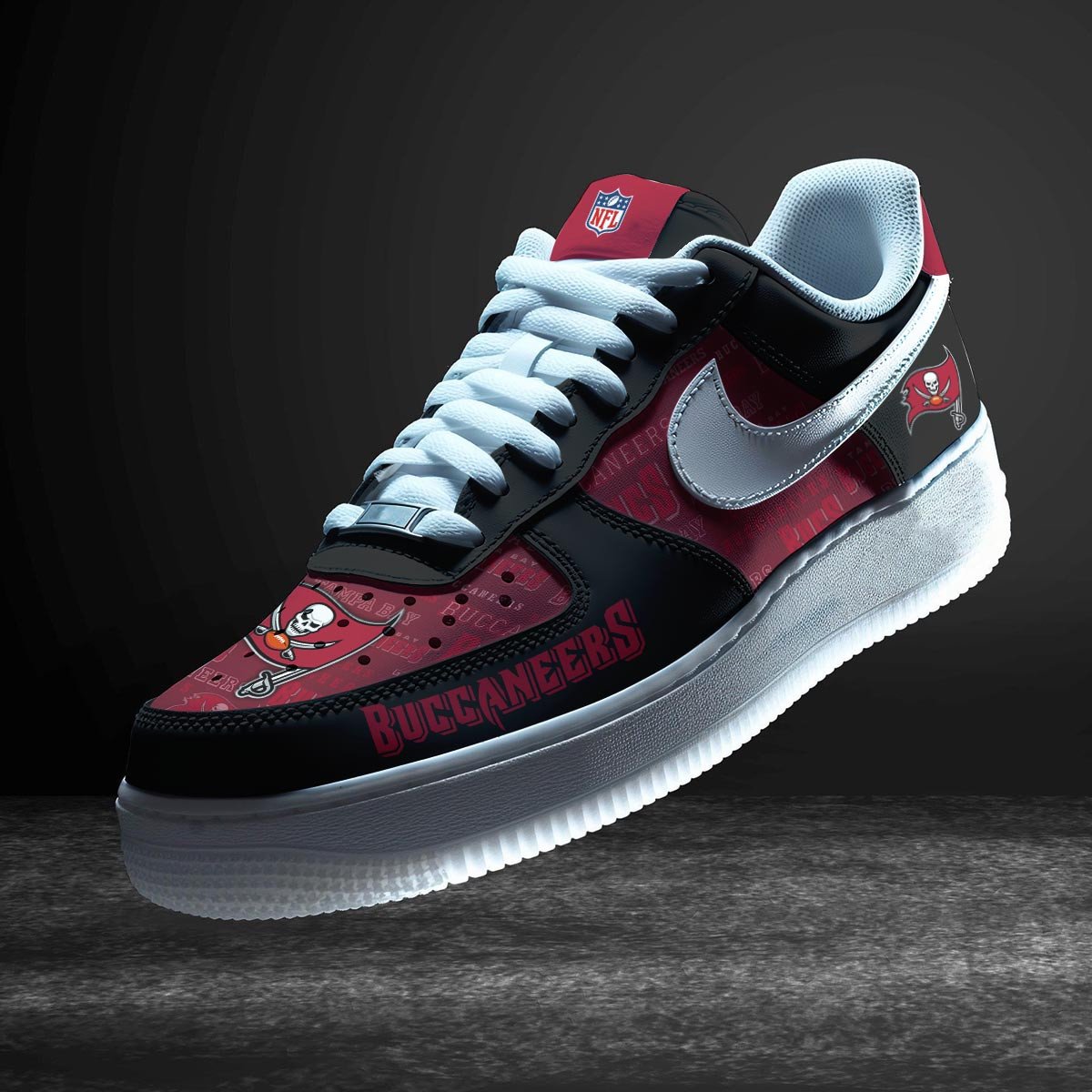 Ideafootwear Tampa Bay Buccaneers Air Low-Top Sneakers Shoes For Men And Women 12