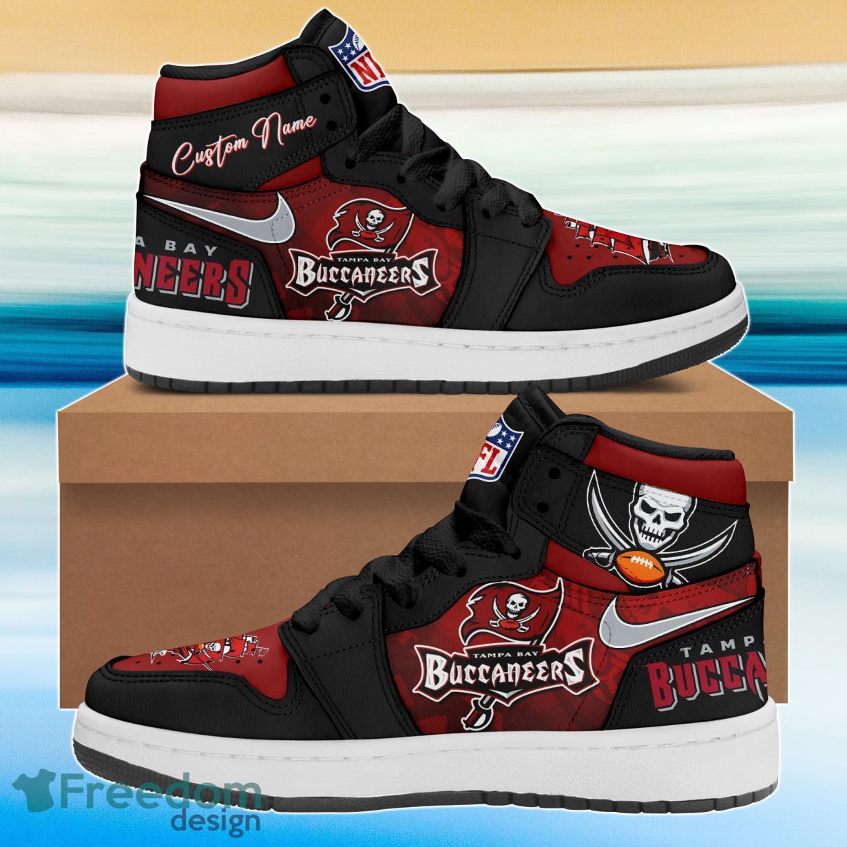 Ideafootwear Tampa Bay Buccaneers AJ1 High Sneakers Shoes For Men And Women 1