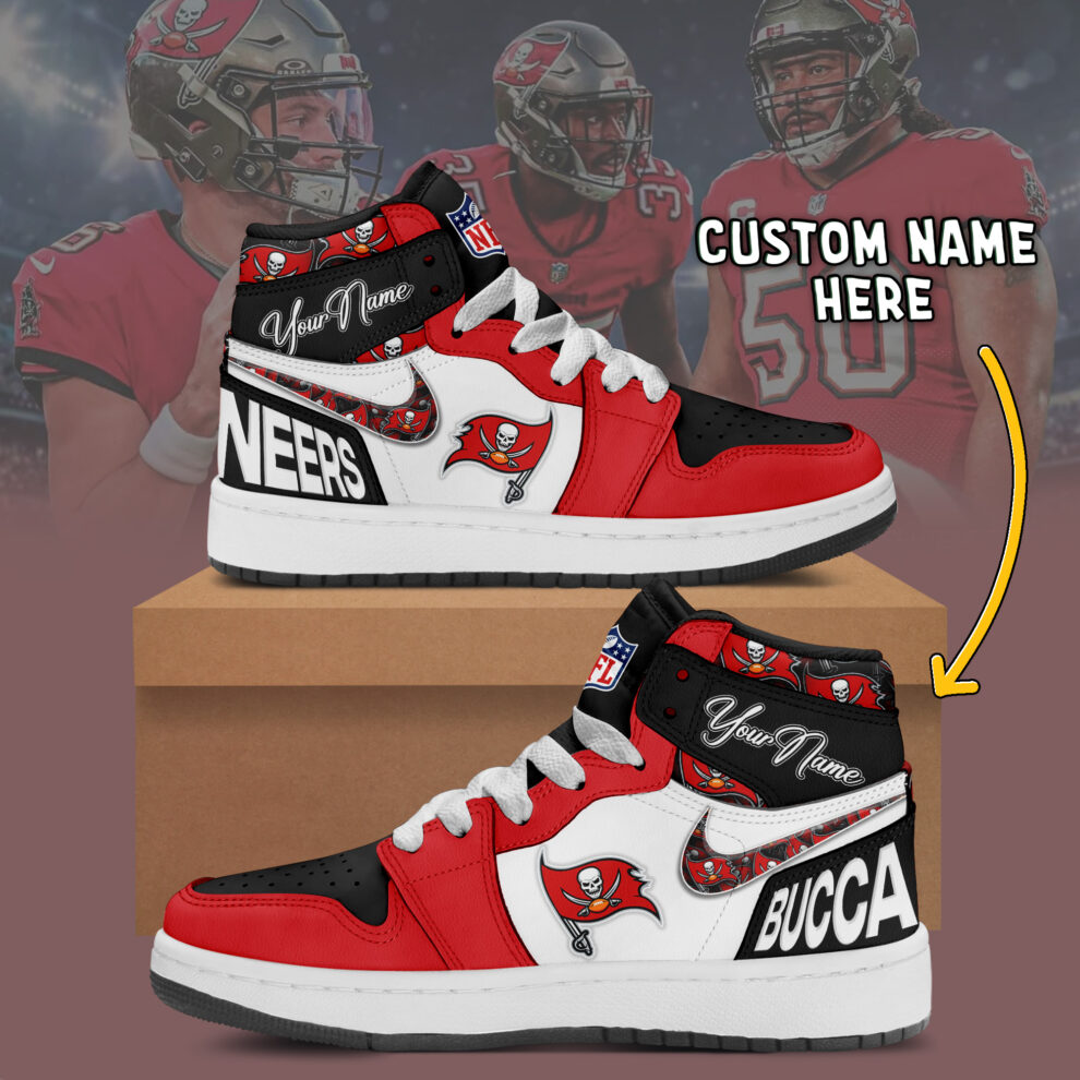Ideafootwear Tampa Bay Buccaneers AJ1 High Sneakers Shoes For Men And Women 9