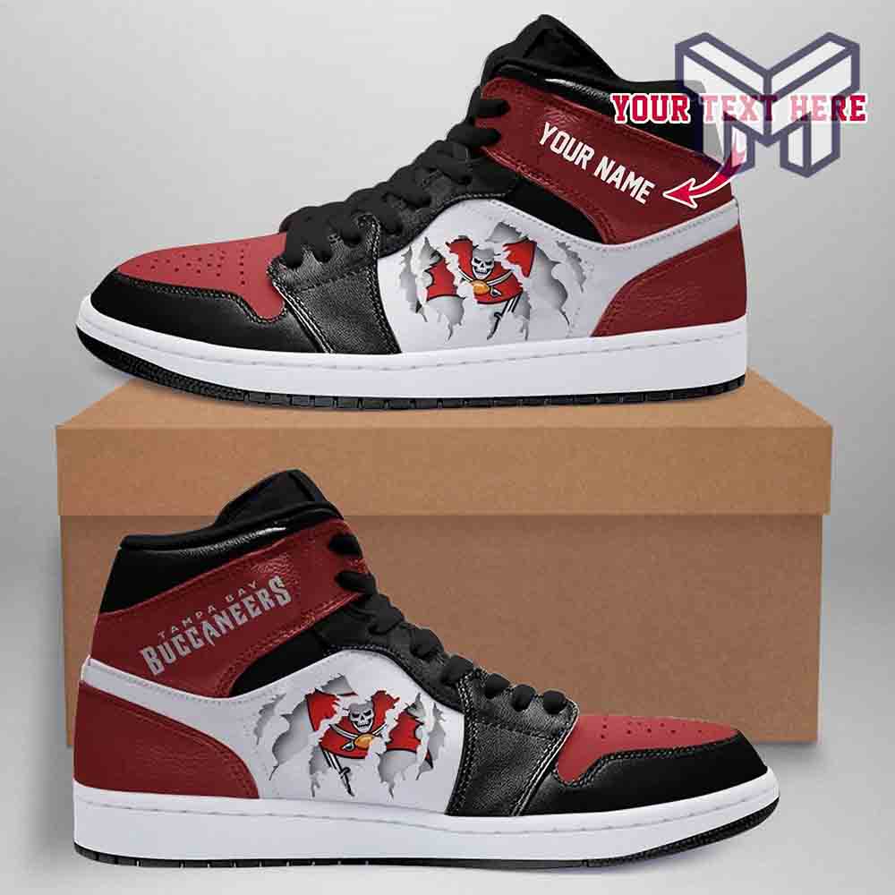 Ideafootwear Tampa Bay Buccaneers AJ1 High Sneakers Shoes For Men And Women 3