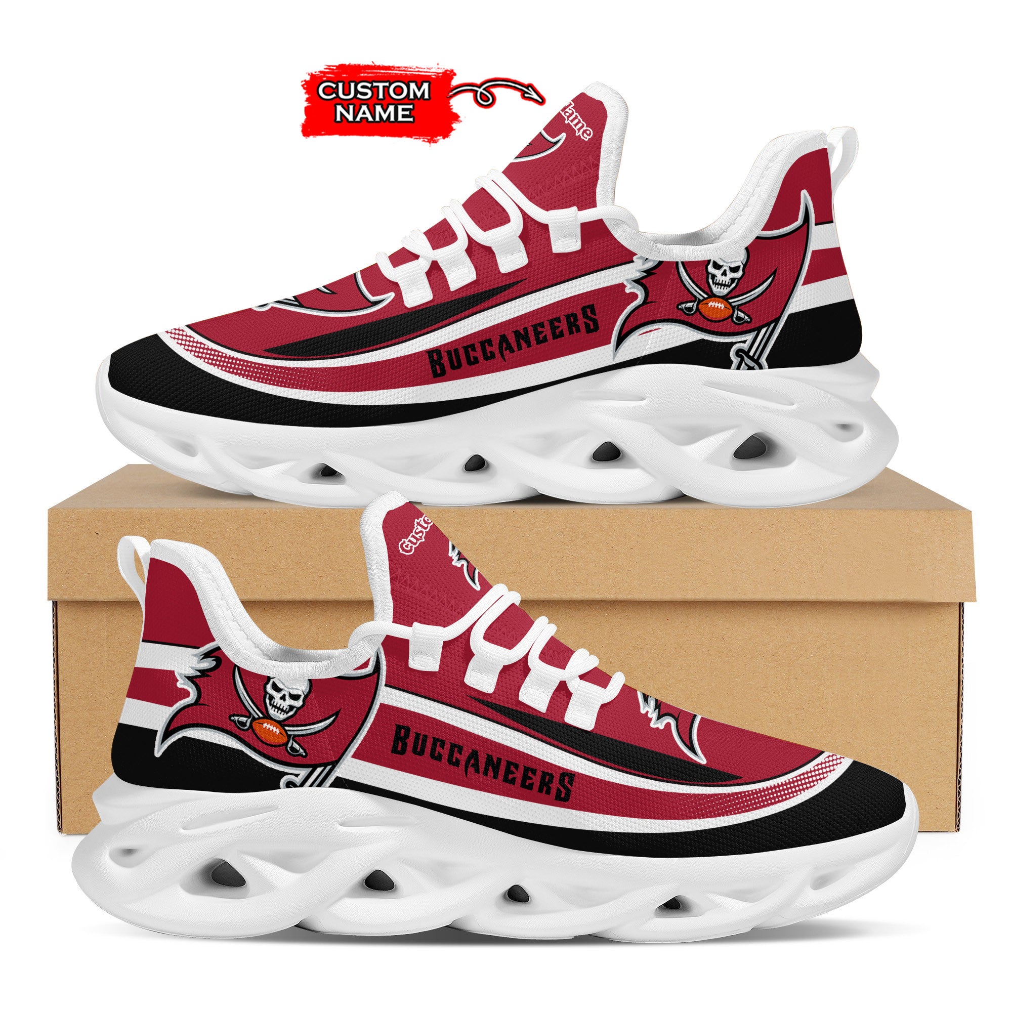 Ideafootwear Tampa Bay Buccaneers Max Soul Shoes Sneakers For Men And Women 43