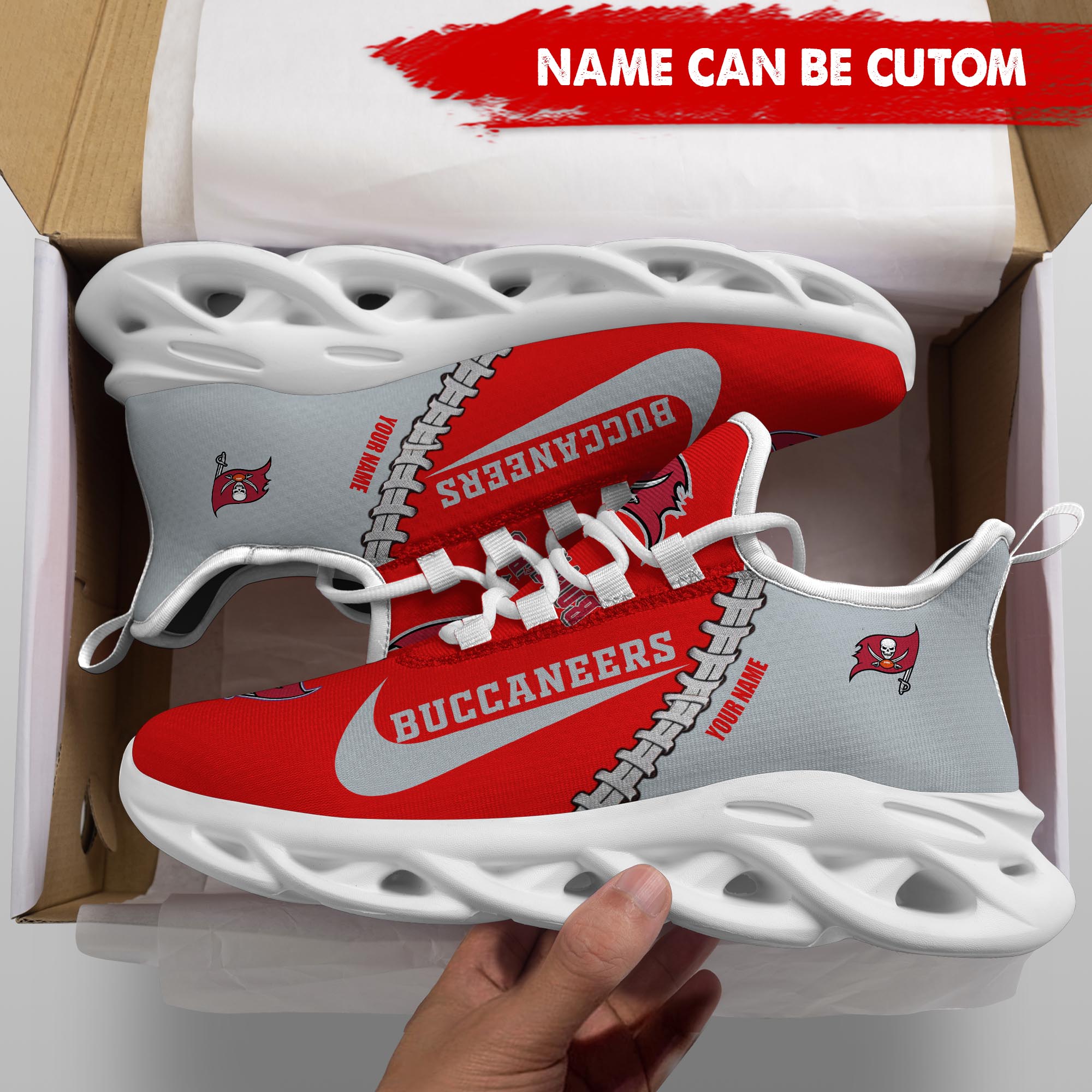 Ideafootwear Tampa Bay Buccaneers Max Soul Shoes Sneakers For Men And Women 39
