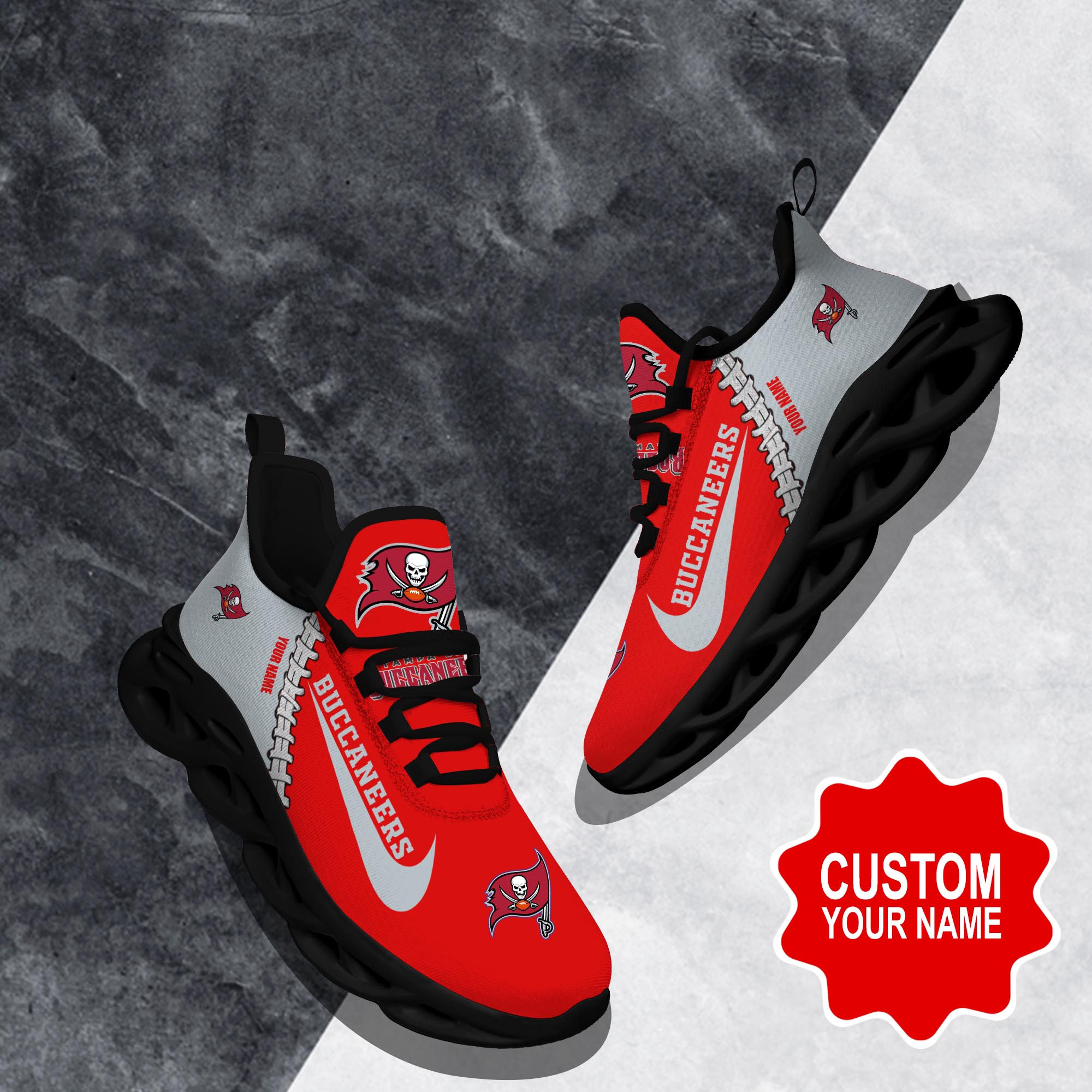 Ideafootwear Tampa Bay Buccaneers Max Soul Shoes Sneakers For Men And Women 39