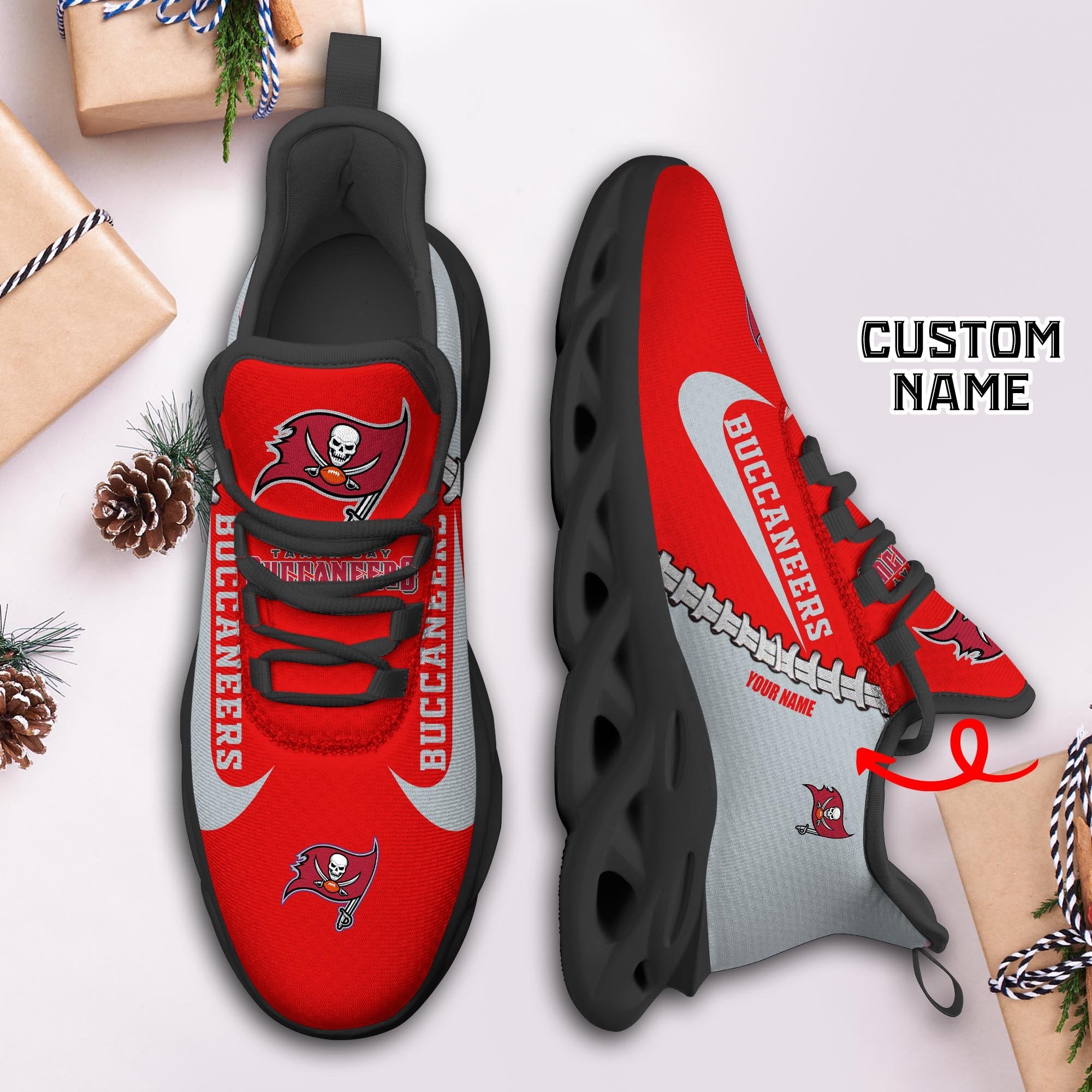 Ideafootwear Tampa Bay Buccaneers Max Soul Shoes Sneakers For Men And Women 39