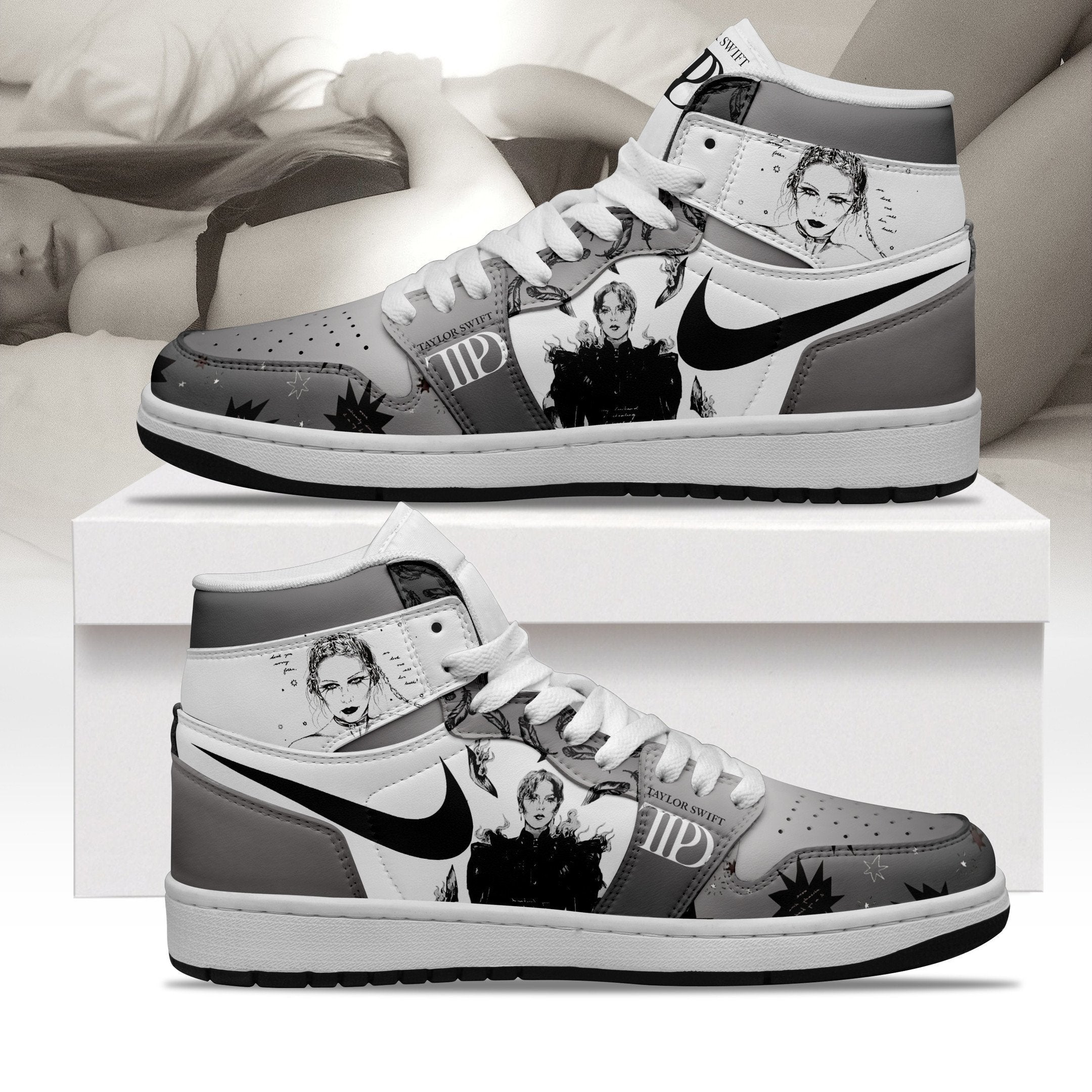 Ideafootwear Taylor Swift AJ1 High Sneakers Shoes For Men And Women 40