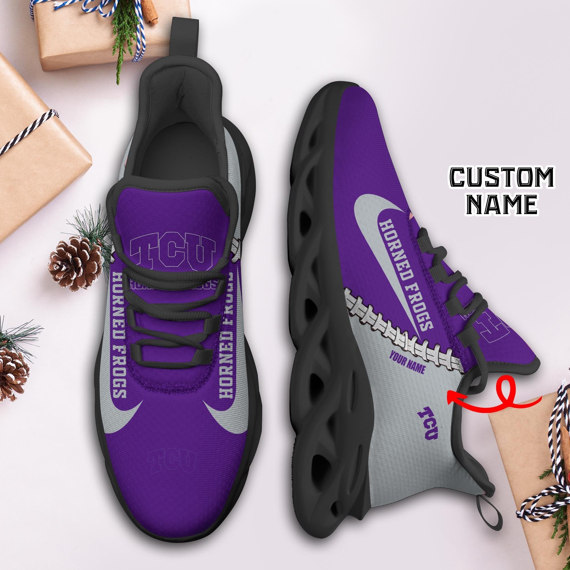 Ideafootwear TCU Horned Frogs Max Soul Shoes Sneakers For Men And Women 1