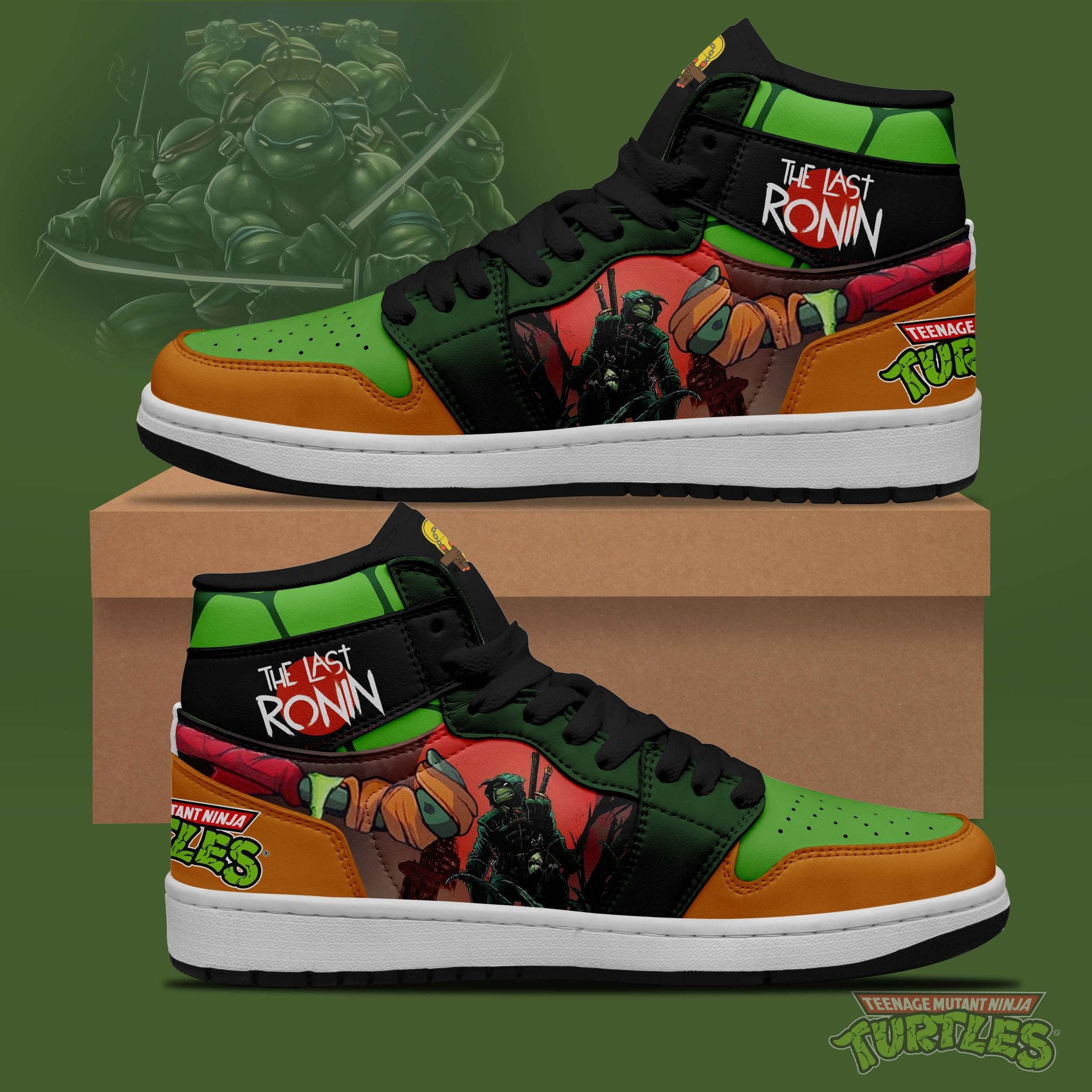 Ideafootwear Teenage Mutant Ninja Turtles AJ1 High Sneakers Shoes For Men And Women 10