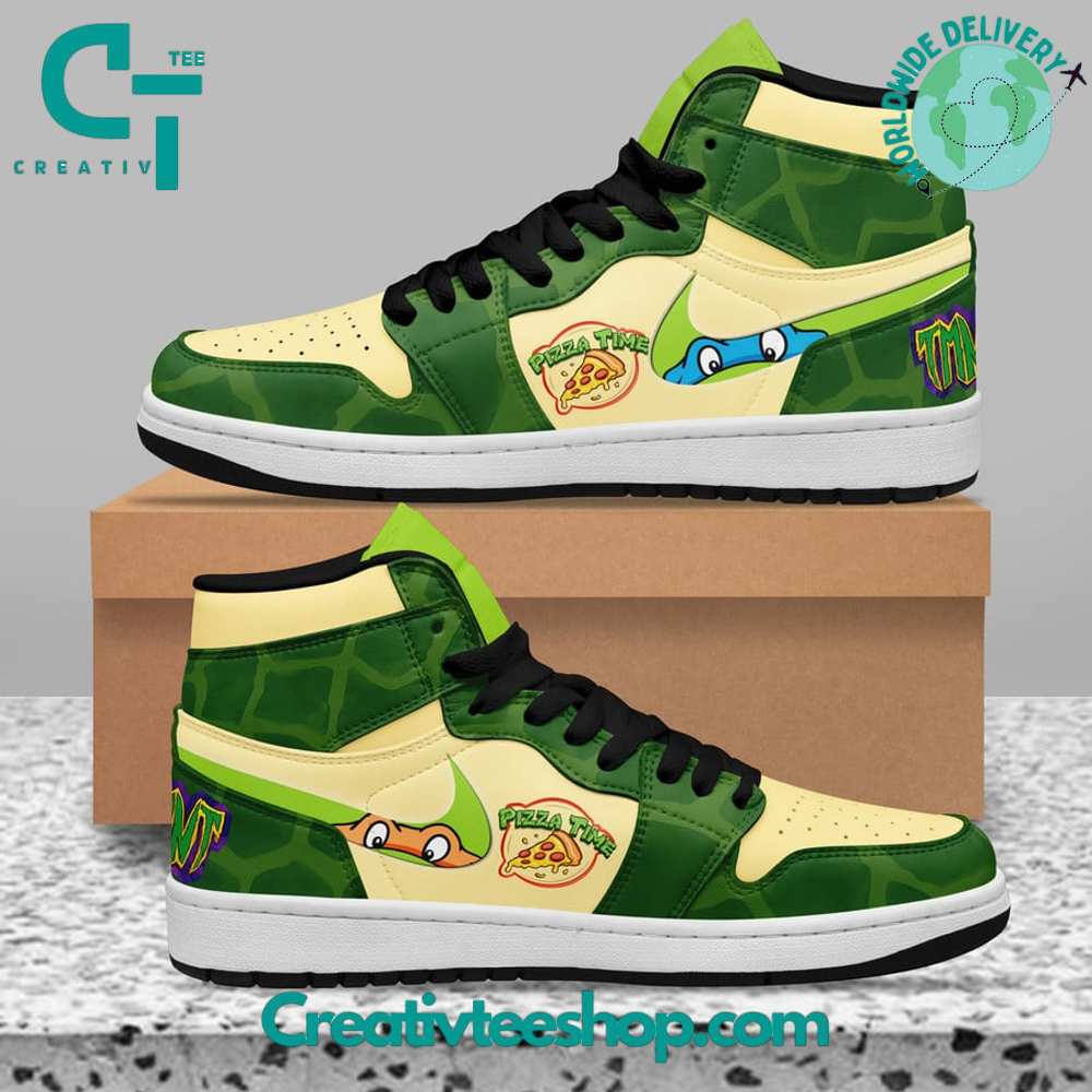 Ideafootwear Teenage Mutant Ninja Turtles Pizza Time AJ1 High Sneakers Shoes For Men And Women 1
