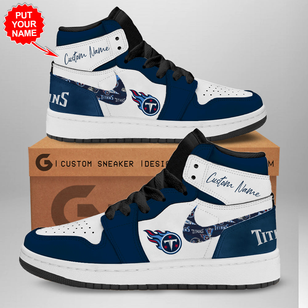 Ideafootwear Tennessee Titans AJ1 High Sneakers Shoes For Men And Women 7