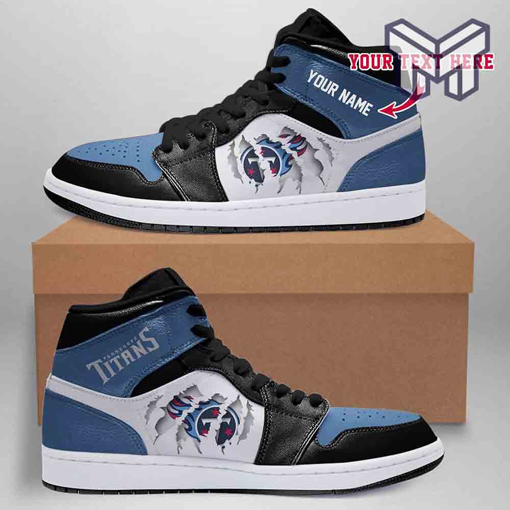 Ideafootwear Tennessee Titans AJ1 High Sneakers Shoes For Men And Women 3