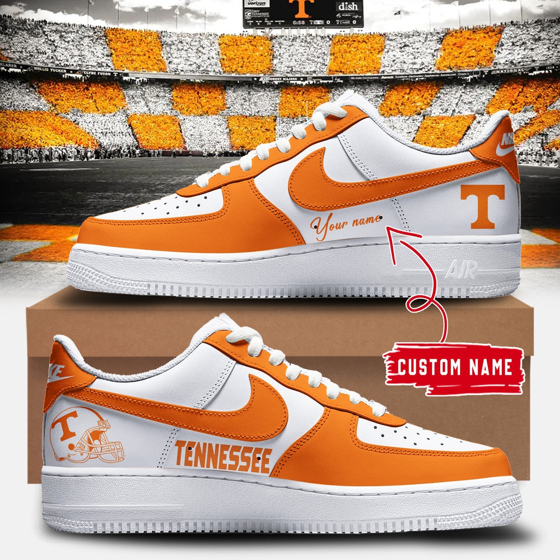 Ideafootwear Tennessee Volunteers Air Low-Top Sneakers Shoes For Men And Women 3
