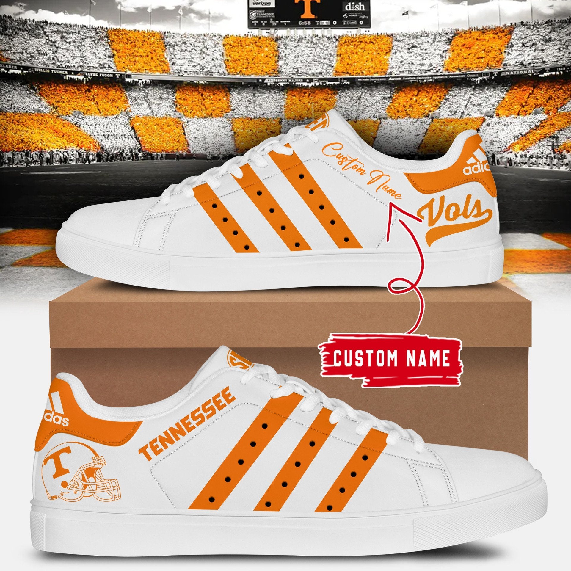 Ideafootwear Tennessee Volunteers Skate Stan Shoes Sneakes For Men And Women 1