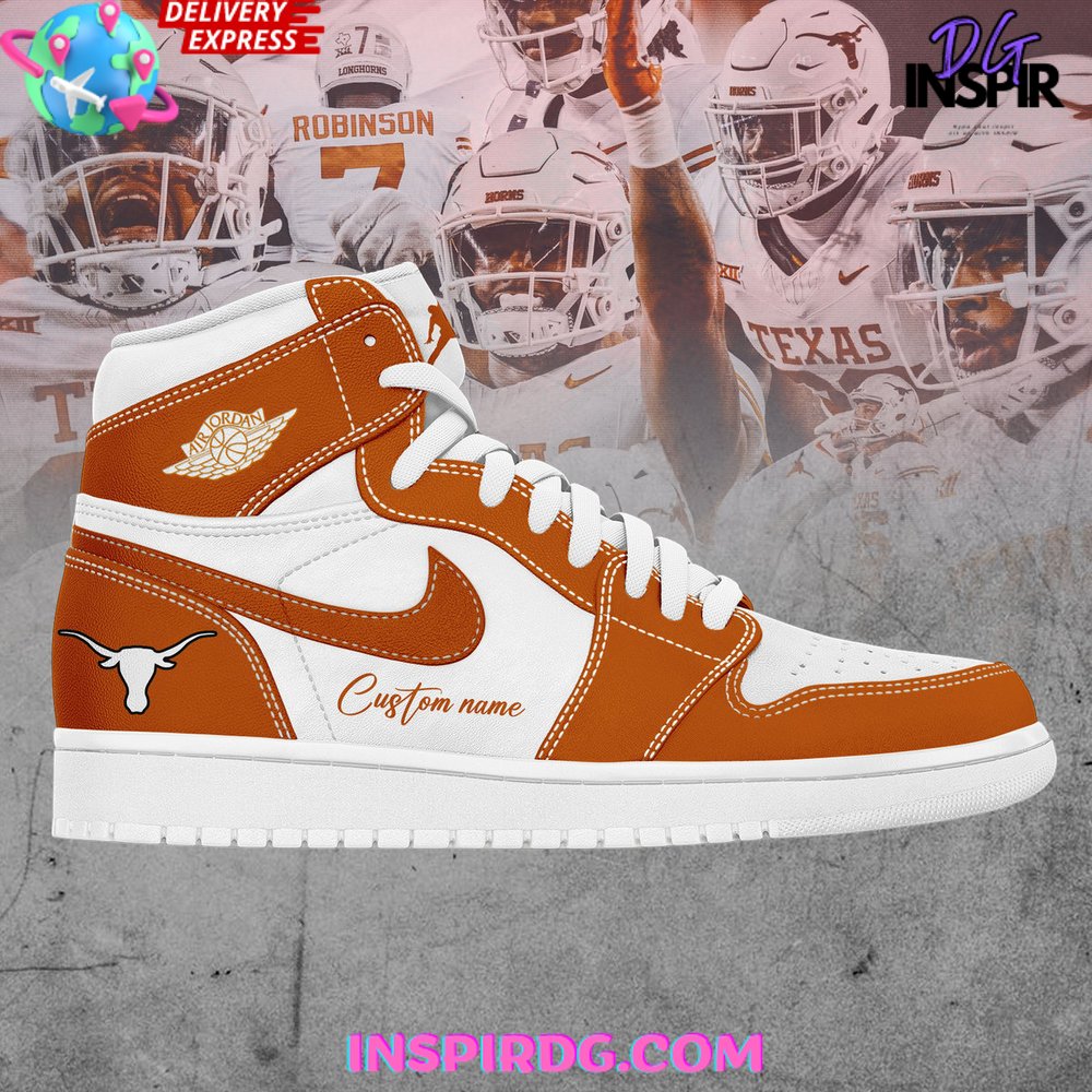 Ideafootwear Texas Longhorns AJ1 High Sneakers Shoes For Men And Women 1