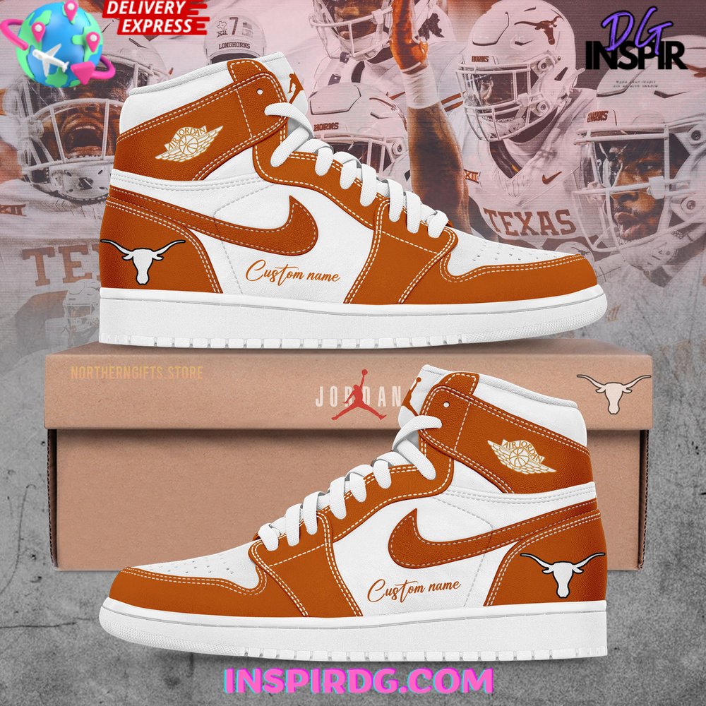 Ideafootwear Texas Longhorns AJ1 High Sneakers Shoes For Men And Women 1
