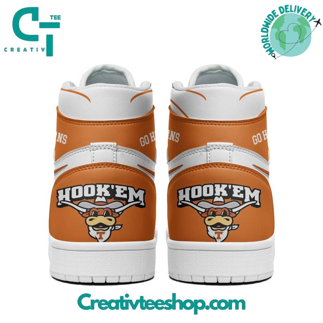 Ideafootwear Texas Longhorns AJ1 High Sneakers Shoes For Men And Women 6