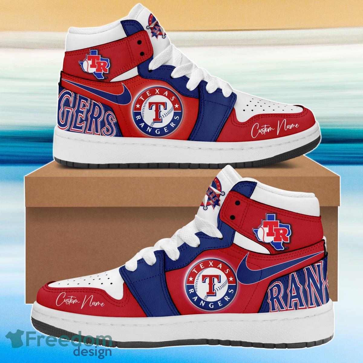 Ideafootwear Texas Rangers AJ1 High Sneakers Shoes For Men And Women 2