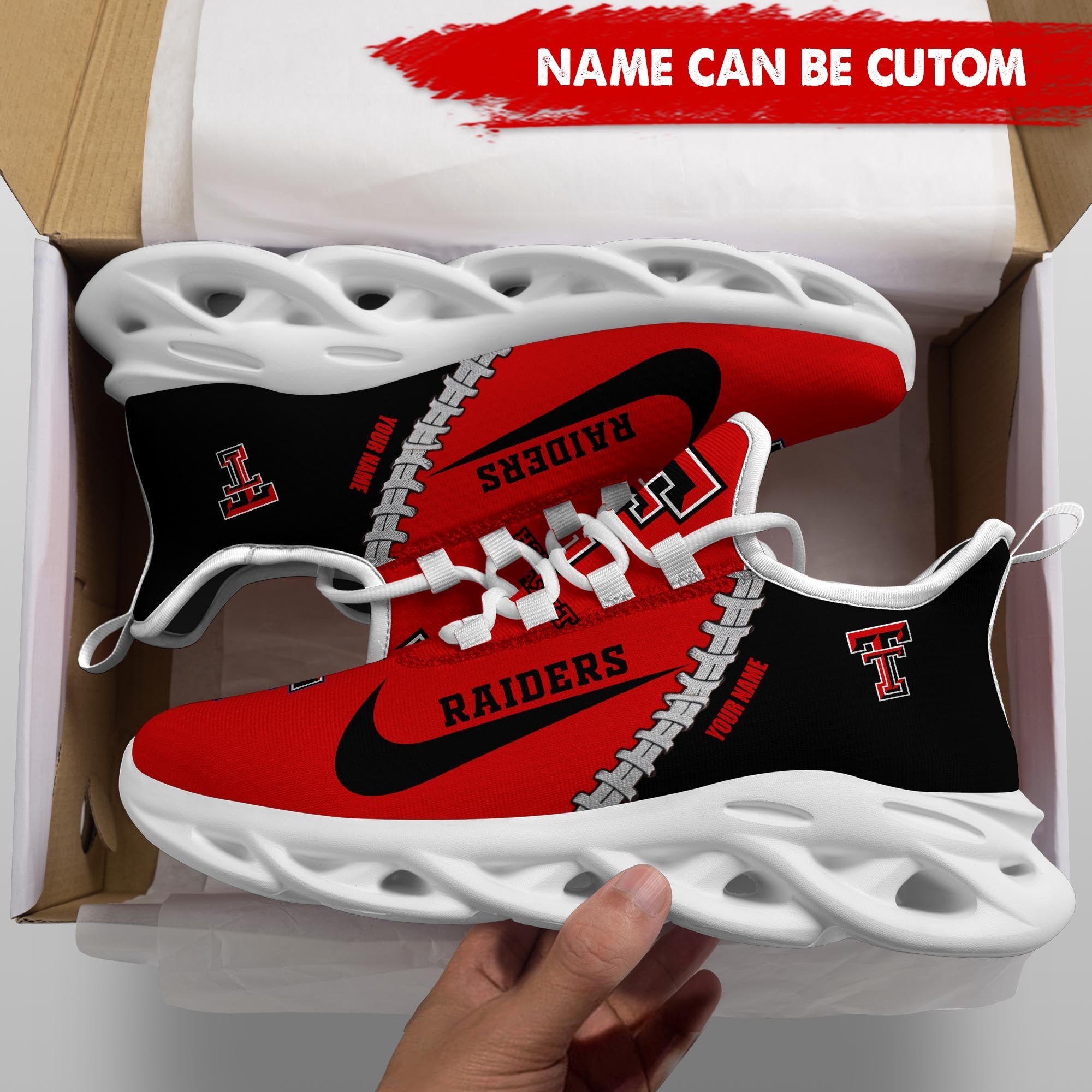 Ideafootwear Texas Tech Red Raiders Max Soul Shoes Sneakers For Men And Women 1