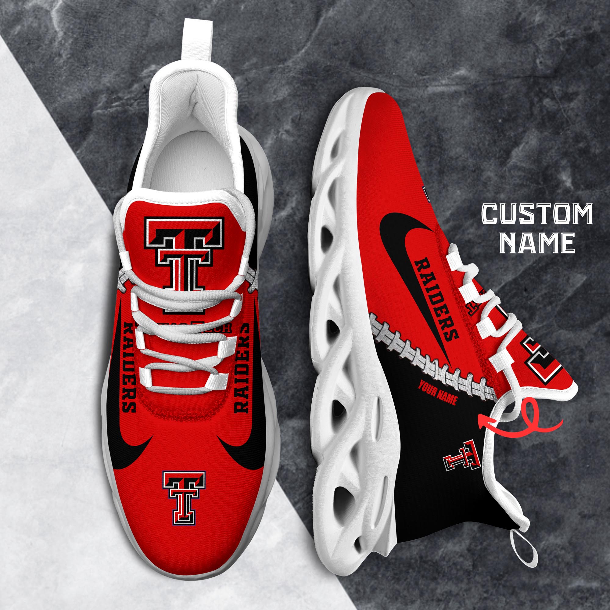 Ideafootwear Texas Tech Red Raiders Max Soul Shoes Sneakers For Men And Women 1