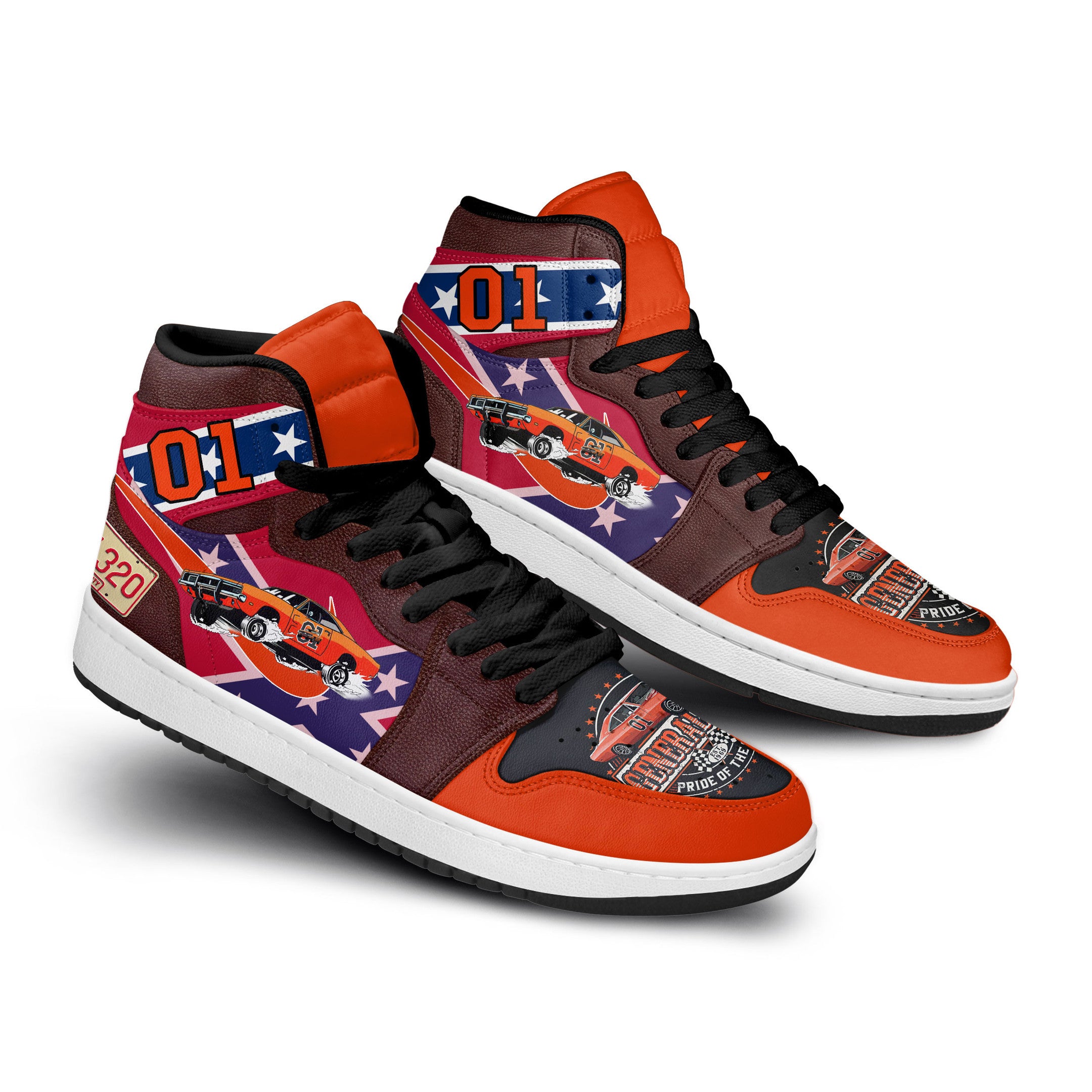Ideafootwear The Dukes Of Hazzard AJ1 High Sneakers Shoes For Men And Women 2