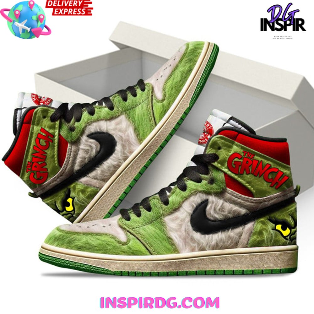Ideafootwear The Grinch AJ1 High Sneakers Shoes For Men And Women 8