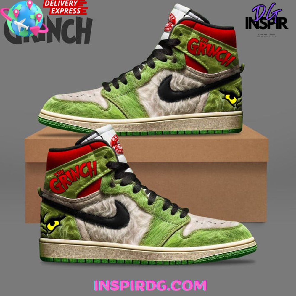 Ideafootwear The Grinch AJ1 High Sneakers Shoes For Men And Women 8