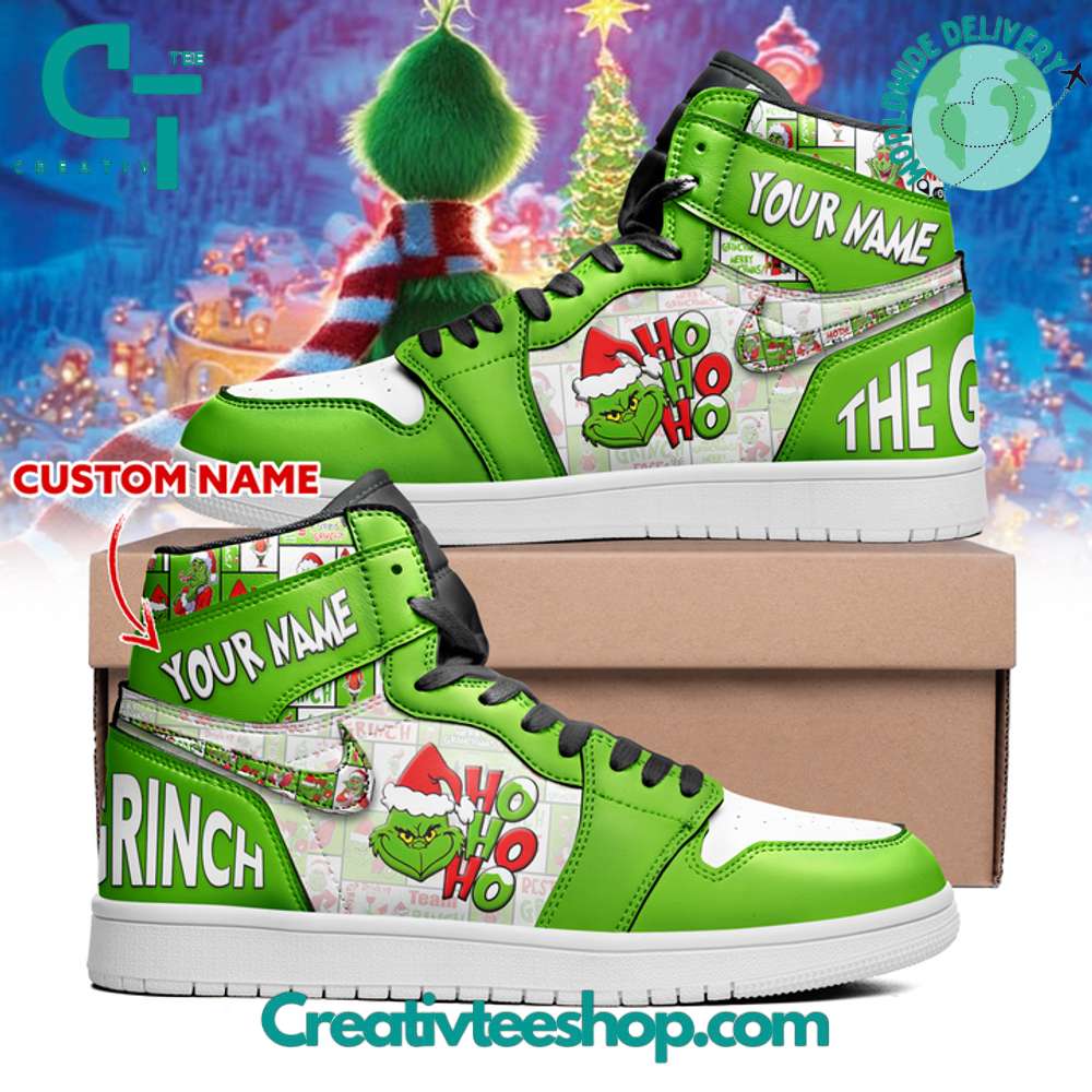 Ideafootwear The Grinch AJ1 High Sneakers Shoes For Men And Women 4