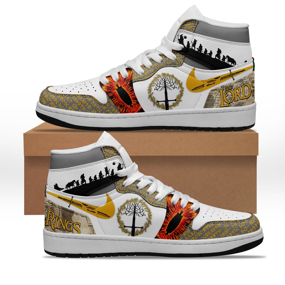 Ideafootwear The Lord of the Rings AJ1 High Sneakers Shoes For Men And Women 6