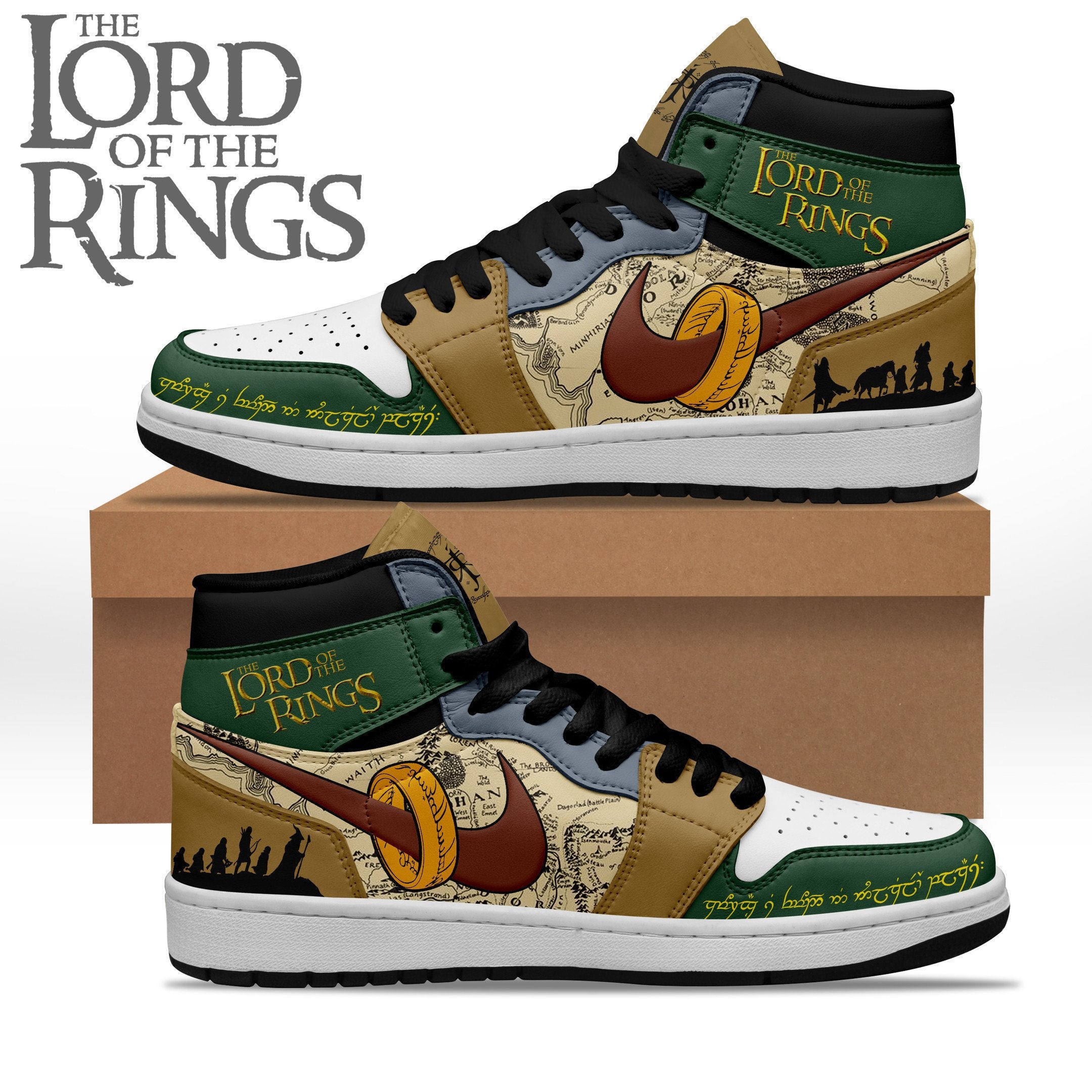 Ideafootwear The Lord of the Rings AJ1 High Sneakers Shoes For Men And Women 7