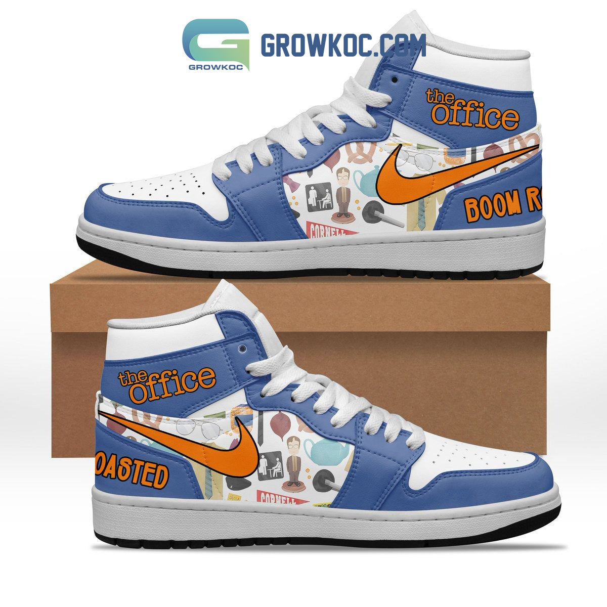 Ideafootwear The Office Boom Roasted AJ1 High Sneakers Shoes For Men And Women 1